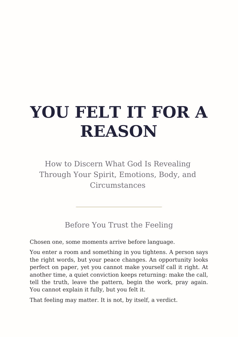 You Felt It for a Reason cover